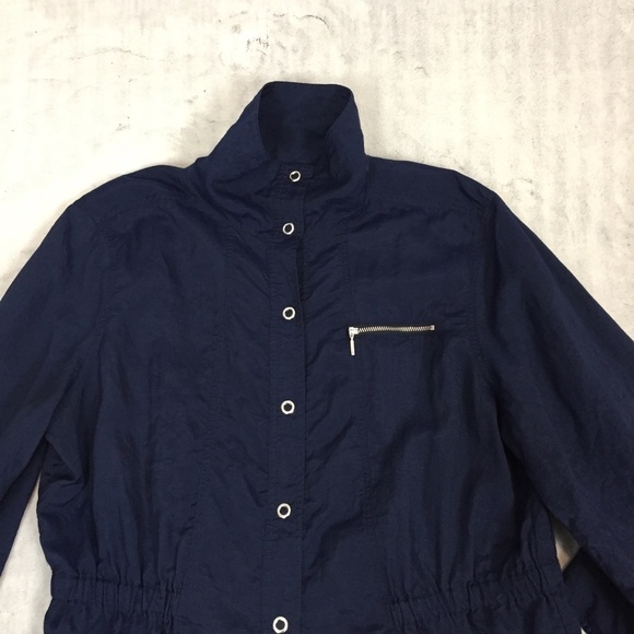 Weekends Summer Jacket XL / 16 Navy Blue Snap Front Lightweight - Picture 3 of 8